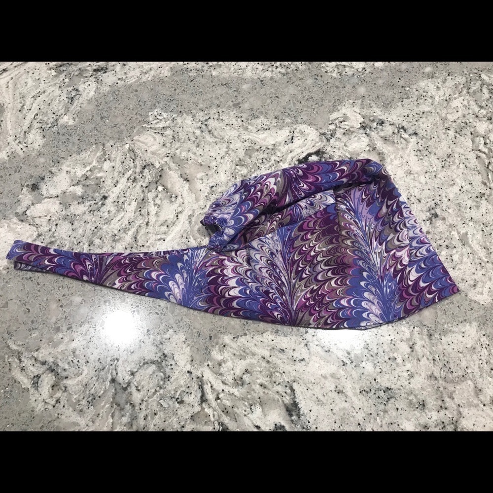 Multicolor marble swirl print surgical cap